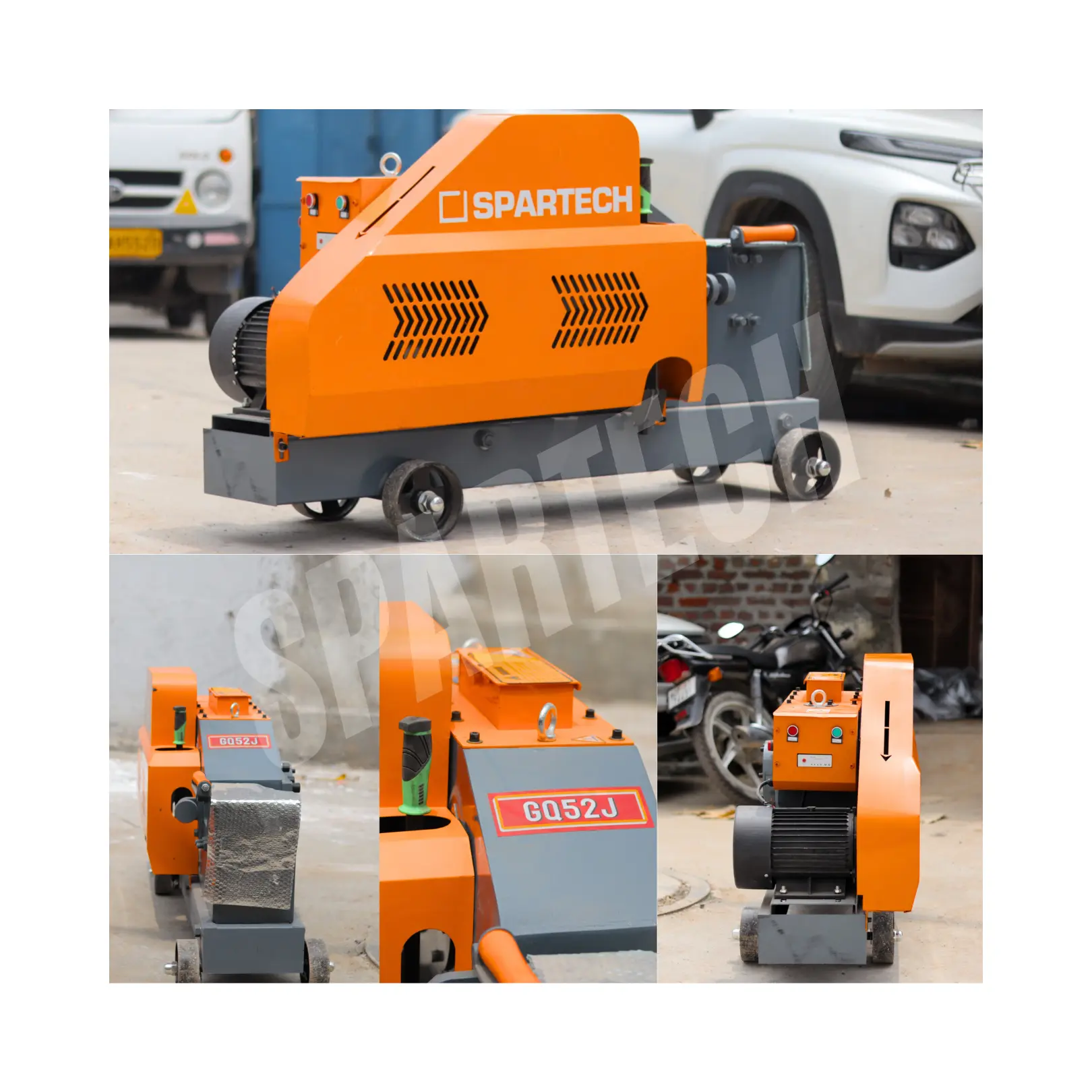 Spartech Bar Cutting Machine GQ52J – Heavy Duty Industrial Rebar Cutting Machine | 42–50mm Capacity